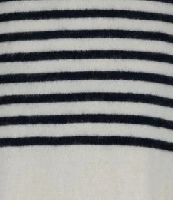 Alternative view of MES DEMOISELLES Robe Laine Maille Juliet Rayures Marine Blanc
