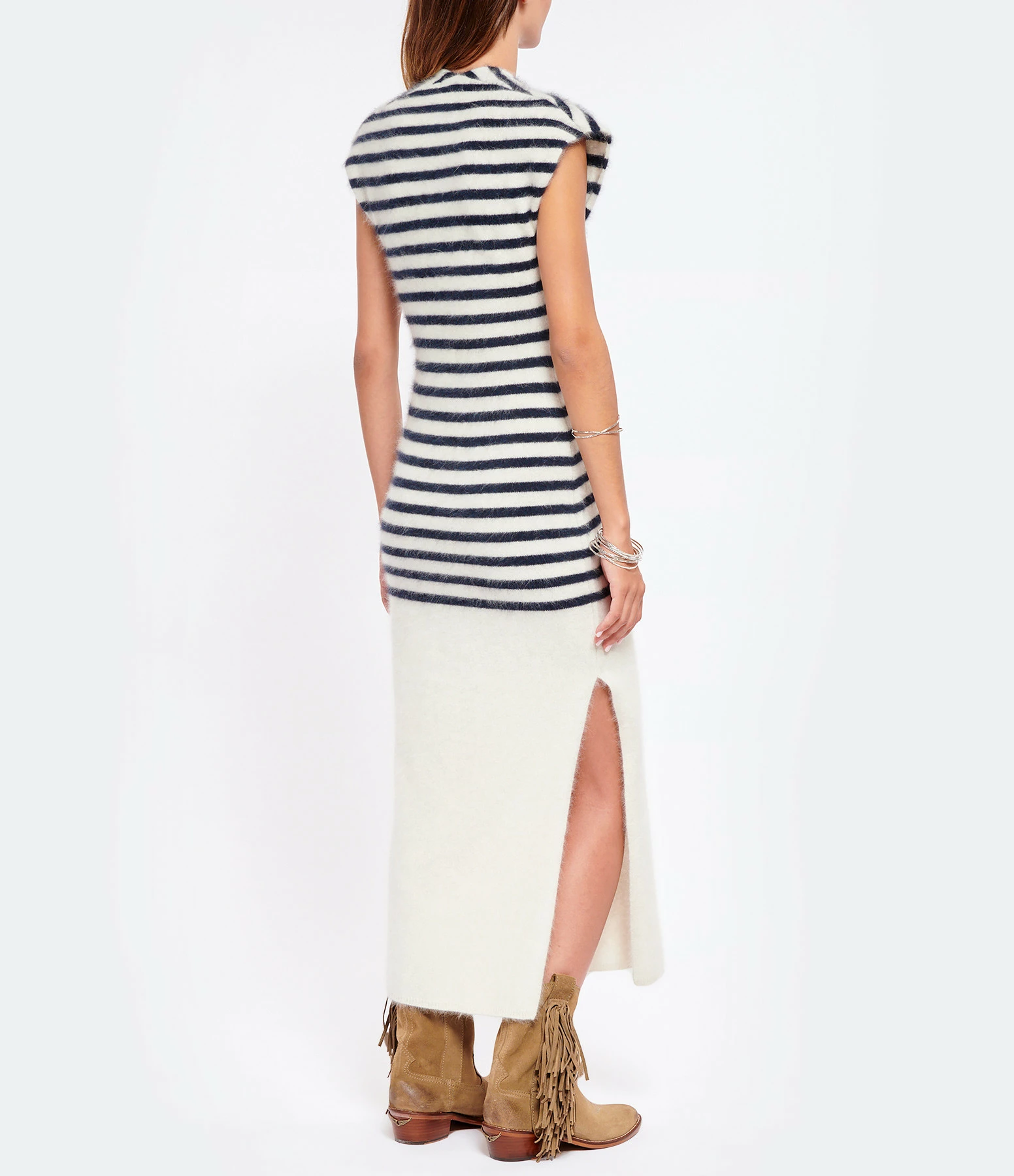 MES DEMOISELLES Robe Laine Maille Juliet Rayures Marine Blanc 4 MES DEMOISELLES Robe Laine Maille Juliet Rayures Marine Blanc - Image 4
