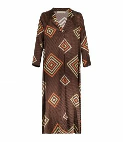 MOMONI Robe Biarritz Soie Losanges Multicolore