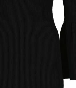 Alternative view of SELF PORTRAIT Robe Midi Maille Noir