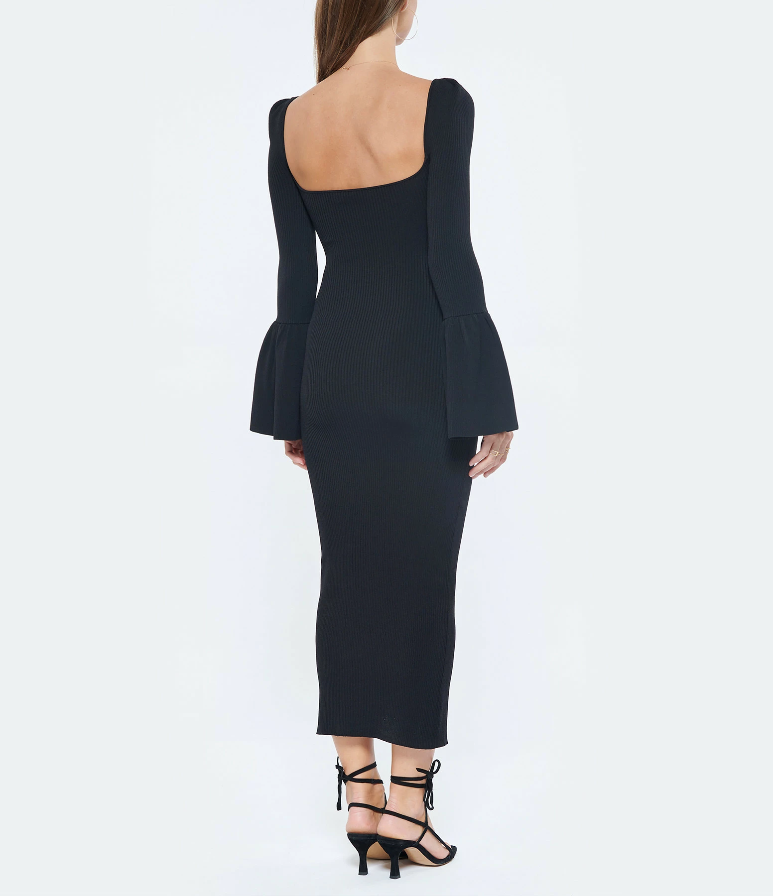 SELF PORTRAIT Robe Midi Maille Noir 4 SELF PORTRAIT Robe Midi Maille Noir - Image 4