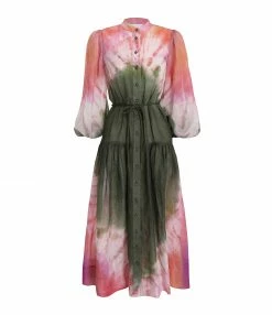 ZIMMERMANN Robe Violette Tie & Dye Rose Kaki