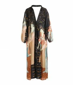 MES DEMOISELLES Robe Dewei Dos Nu Soie Ocre
