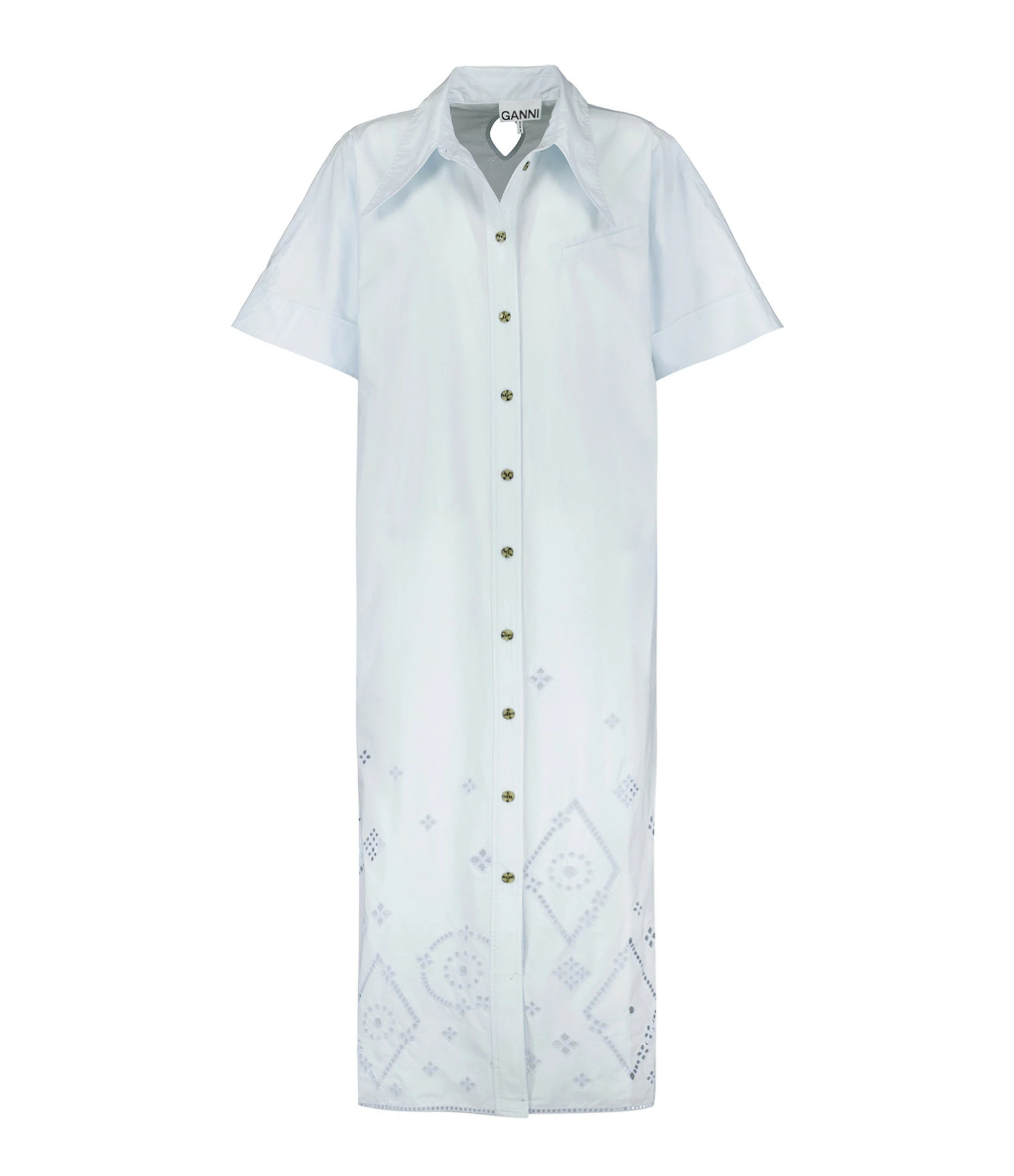 GANNI Robe Broderie Anglaise Illusion Bleu 1 GANNI Robe Broderie Anglaise Illusion Bleu