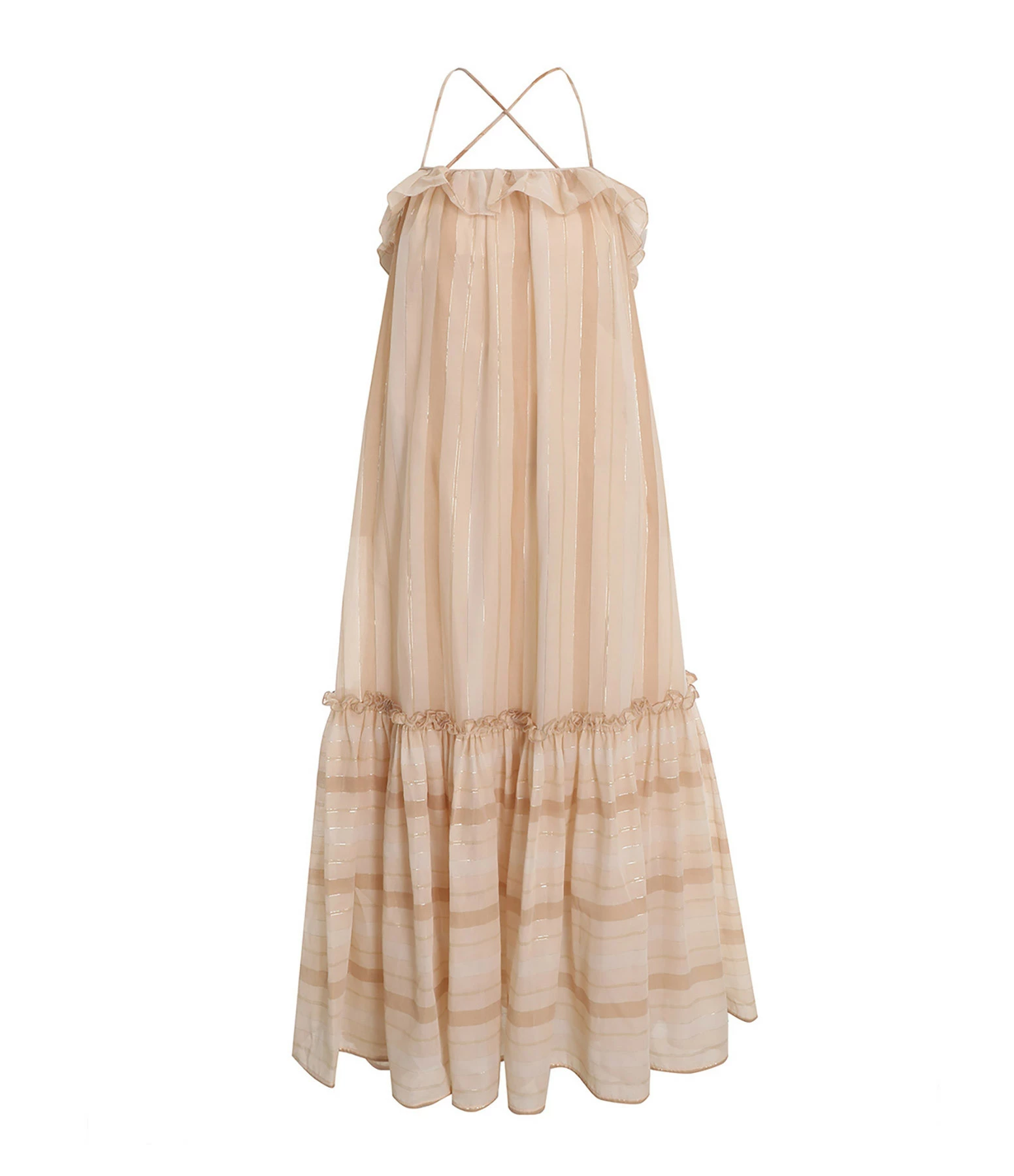 ZIMMERMANN Robe Anneke Swing Coton Beige 1 ZIMMERMANN Robe Anneke Swing Coton Beige