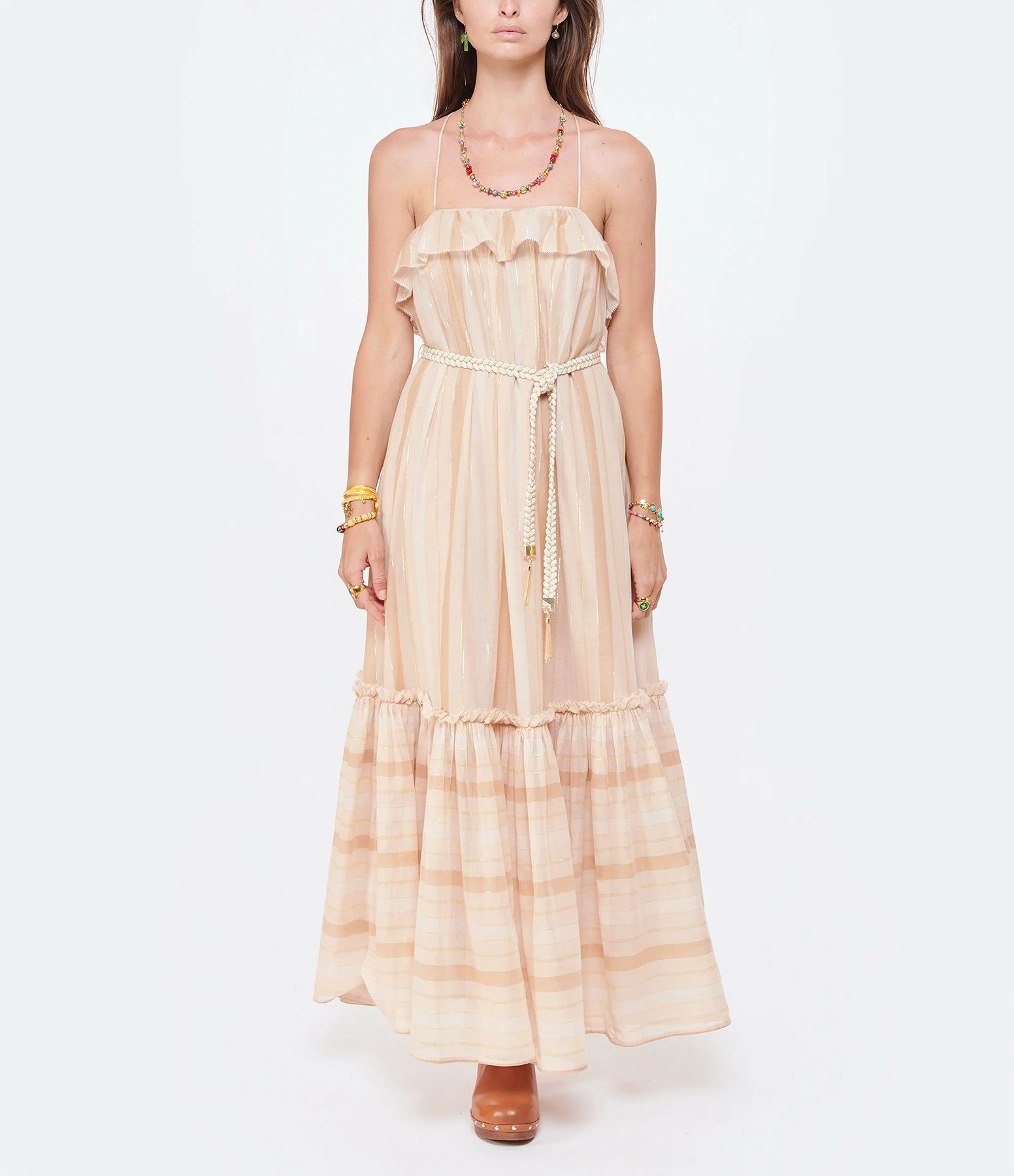 ZIMMERMANN Robe Anneke Swing Coton Beige 2 ZIMMERMANN Robe Anneke Swing Coton Beige - Image 2