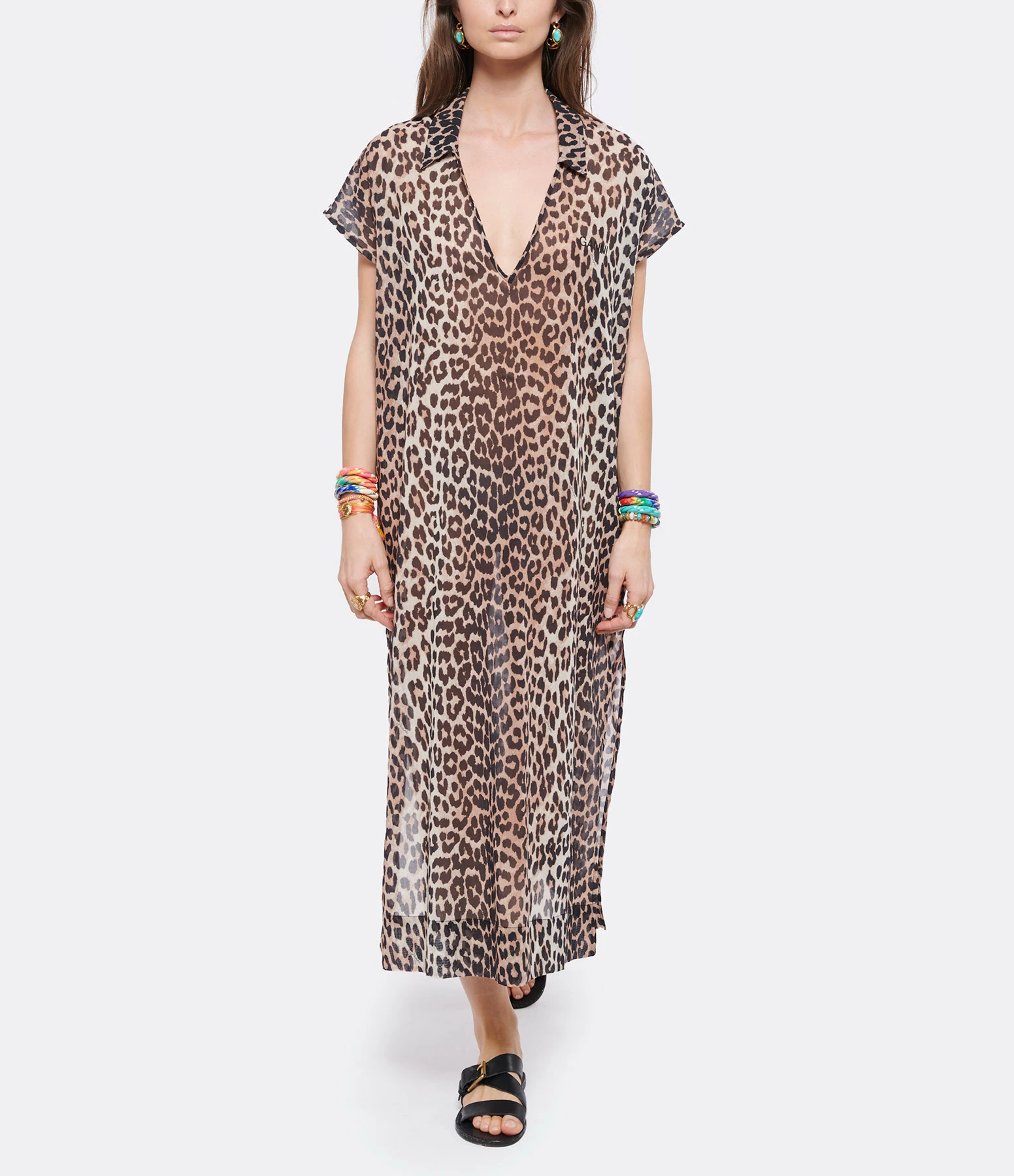 GANNI Caftan Coton Organique Léopard 2 GANNI Caftan Coton Organique Léopard - Image 2