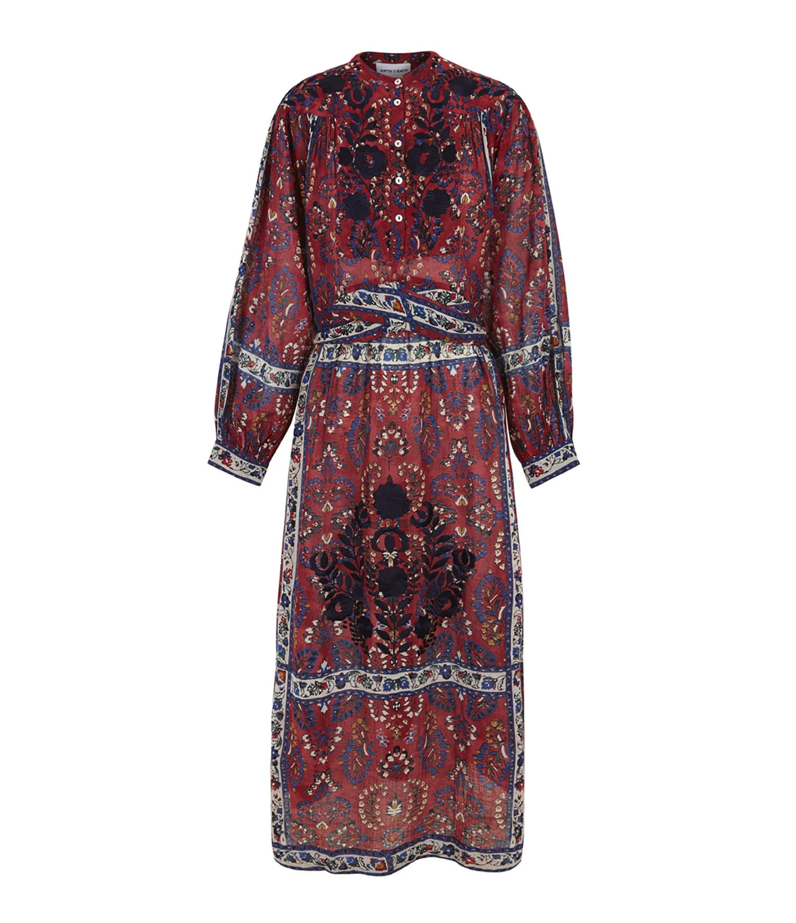 ANTIK BATIK Robe Longue Tamir Coton Rouge 1 ANTIK BATIK Robe Longue Tamir Coton Rouge