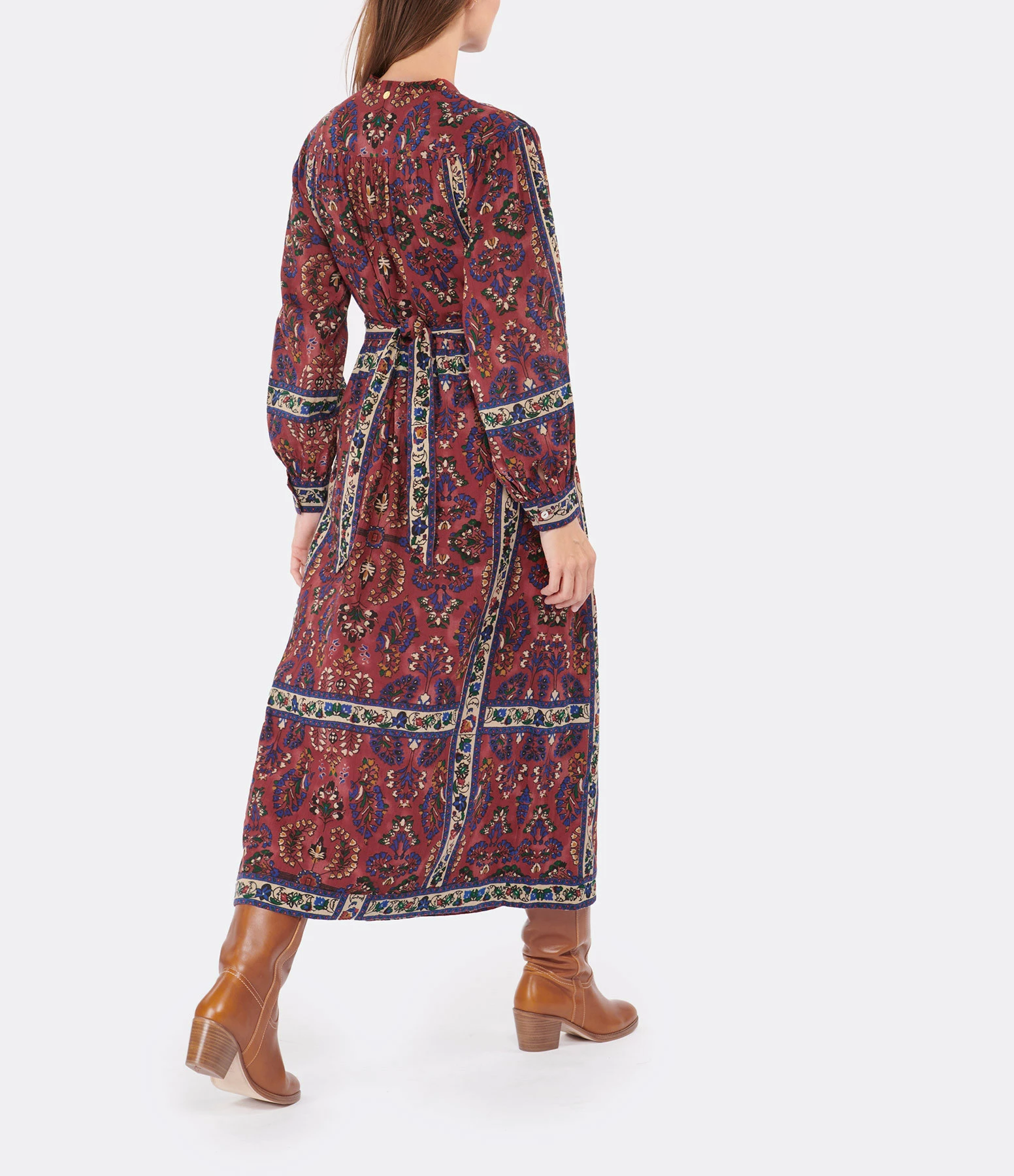 ANTIK BATIK Robe Longue Tamir Coton Rouge 3 ANTIK BATIK Robe Longue Tamir Coton Rouge - Image 3