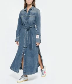 GOLDEN GOOSE Robe Chemise Golden Denim Bleu 9 GOLDEN GOOSE Robe Chemise Golden Denim Bleu -Boutique UGG unnamed file 3169