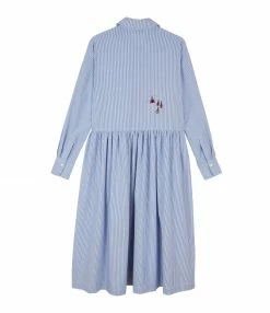 Alternative view of MIRA MIKATI Robe Coton Rayures Bleu