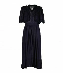 ISABEL MARANT ÉTOILE Robe Leola Dentelle Coton Bleu Nuit