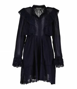 ISABEL MARANT ÉTOILE Robe Limpeza Dentelle Coton Bleu Nuit