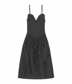 GANNI Robe Taffetas Noir