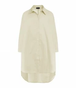 ROBERTO COLLINA Robe Chemise Coton Beige