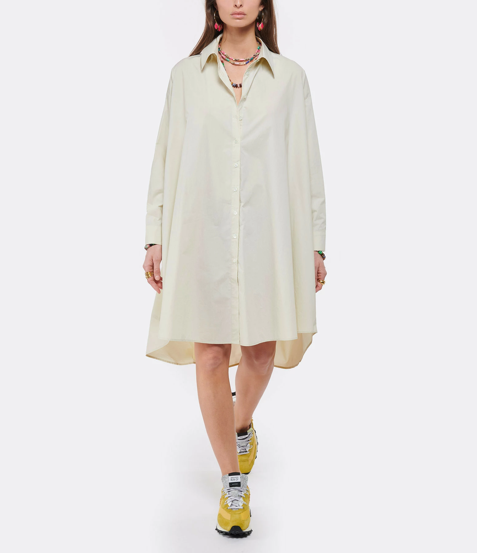 ROBERTO COLLINA Robe Chemise Coton Beige 3 ROBERTO COLLINA Robe Chemise Coton Beige - Image 3