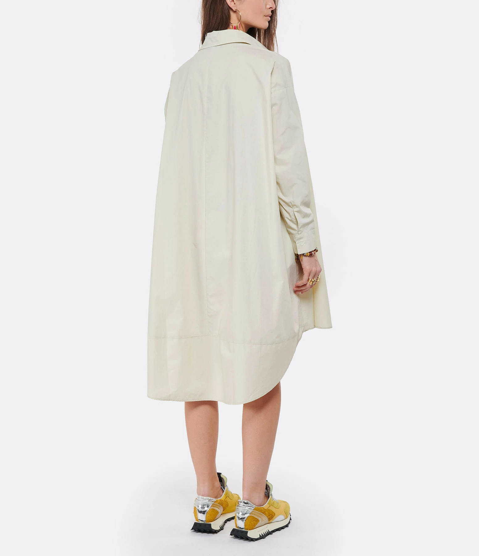 ROBERTO COLLINA Robe Chemise Coton Beige 4 ROBERTO COLLINA Robe Chemise Coton Beige - Image 4