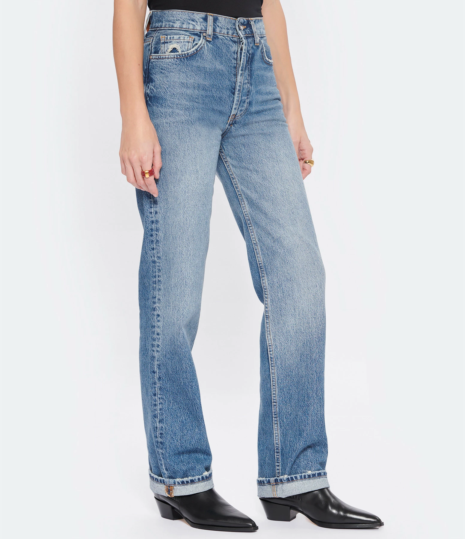 ANINE BING Jean Kat Coton Bleu 4 ANINE BING Jean Kat Coton Bleu - Image 4