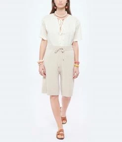 JOSEPH Bermuda Soie Coton Beige 7 JOSEPH Bermuda Soie Coton Beige -Boutique UGG unnamed file 3383