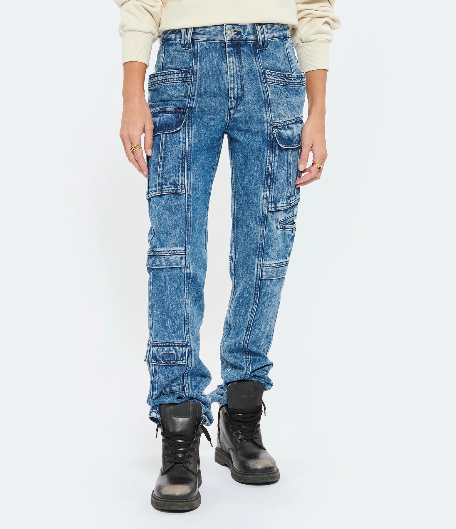 ISABEL MARANT Jean Vokayo Coton Denim Bleu 3 ISABEL MARANT Jean Vokayo Coton Denim Bleu - Image 3