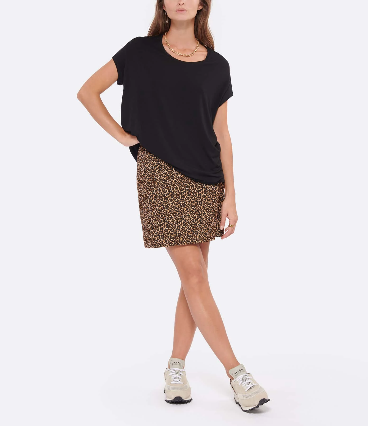 ESSENTIEL ANTWERP Jupe Ceopard Coton Buckthorn Brown 3 ESSENTIEL ANTWERP Jupe Ceopard Coton Buckthorn Brown - Image 3