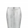 MAEVY MOUVEMENT LIBRE Jupe Mini Cuir Vegan Argenté