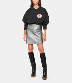 MAEVY MOUVEMENT LIBRE Jupe Mini Cuir Vegan Argenté -Boutique UGG unnamed file 3452