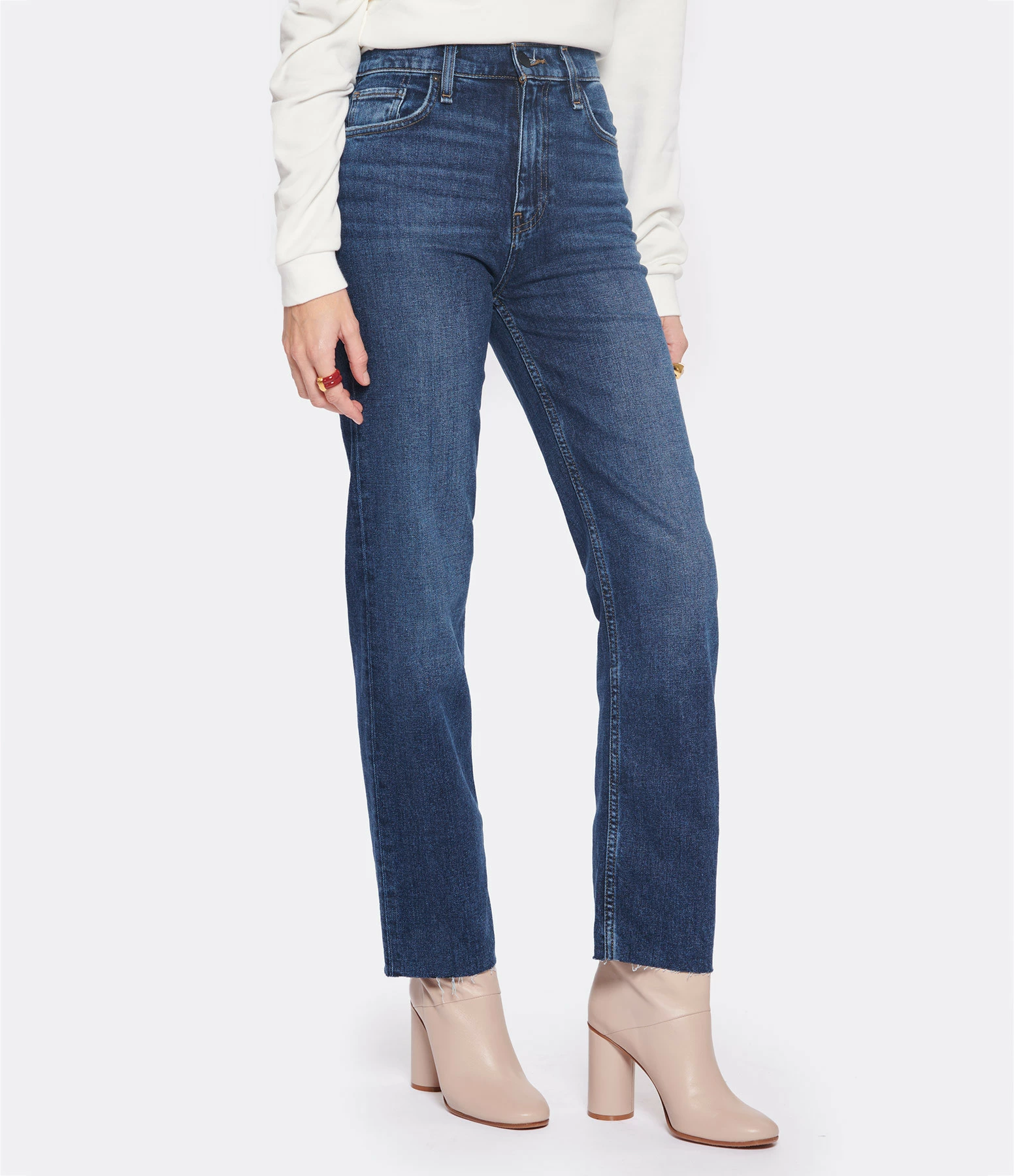 HUDSON JEANS Jean Remi High Rise Straight Ankle Bleu Atmosphere 4 HUDSON JEANS Jean Remi High Rise Straight Ankle Bleu Atmosphere - Image 4