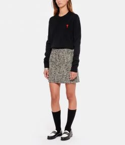 AMI PARIS Jupe Laine Vierge Noir Écru 7 AMI PARIS Jupe Laine Vierge Noir Écru -Boutique UGG unnamed file 3479