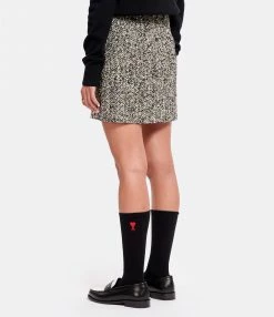 AMI PARIS Jupe Laine Vierge Noir Écru 9 AMI PARIS Jupe Laine Vierge Noir Écru -Boutique UGG unnamed file 3481