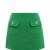 ZIMMERMANN Jupe Mini Laine Poches Vivid Green