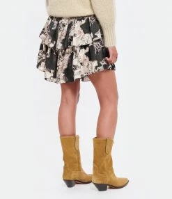 IRO Jupe Nila Imprimé Noir Beige -Boutique UGG unnamed file 3490
