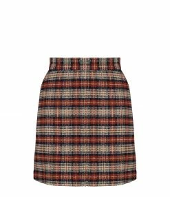 SEE BY CHLOE Jupe Coton Carreaux Marron