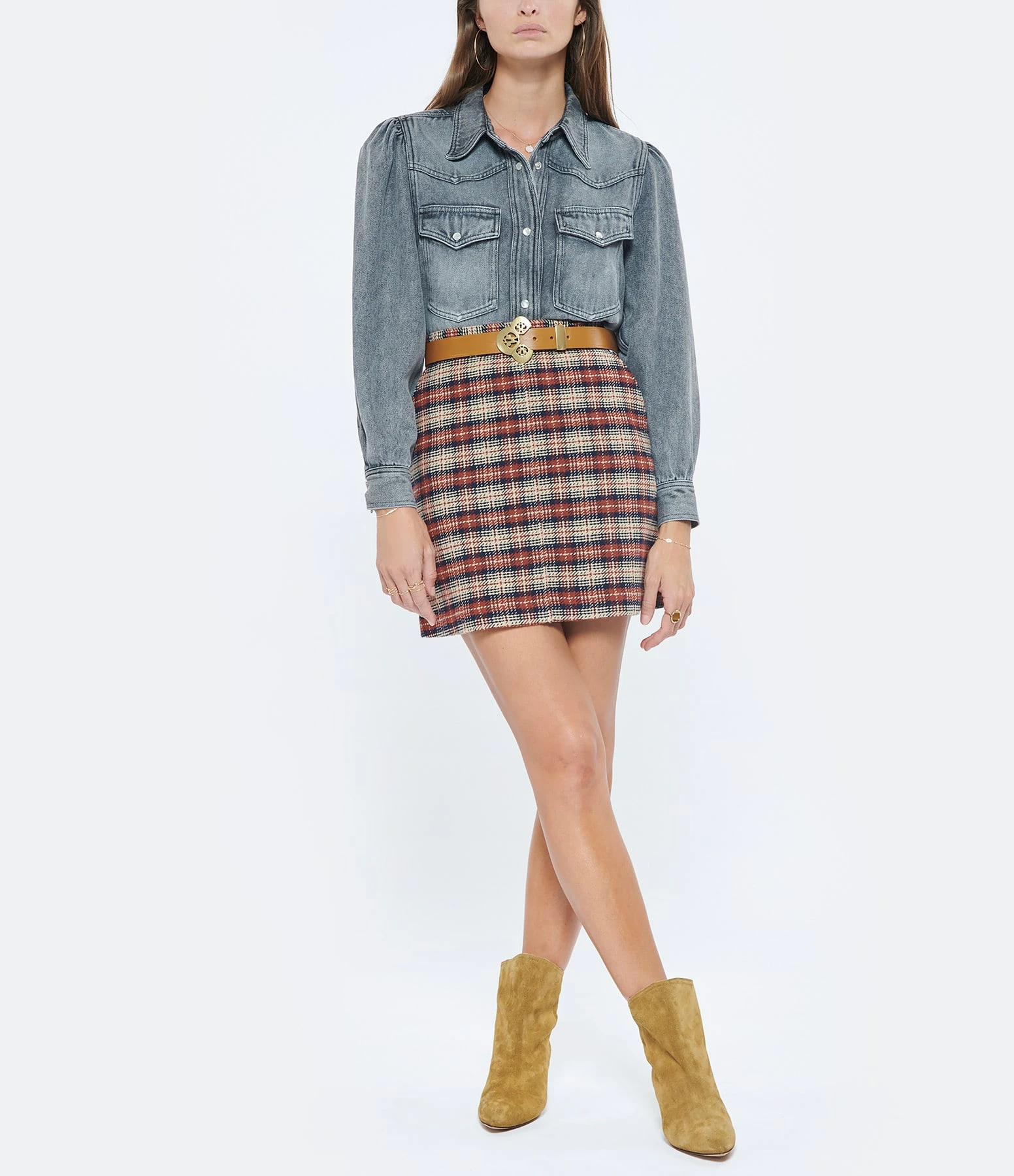 SEE BY CHLOE Jupe Coton Carreaux Marron 3 SEE BY CHLOE Jupe Coton Carreaux Marron - Image 3