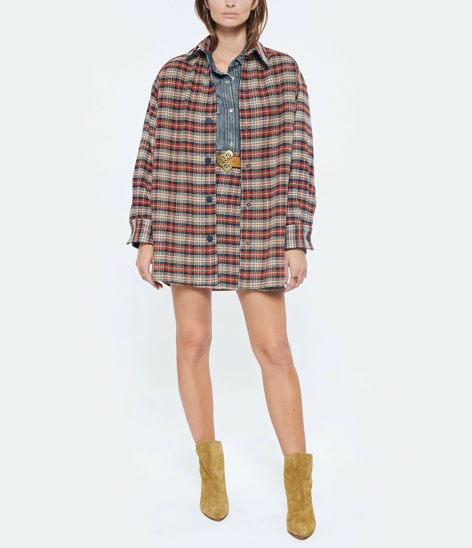 SEE BY CHLOE Jupe Coton Carreaux Marron 6 SEE BY CHLOE Jupe Coton Carreaux Marron - Image 6