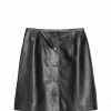 MAISON STANDARDS Jupe Boutonnée Emilia Cuir Noir