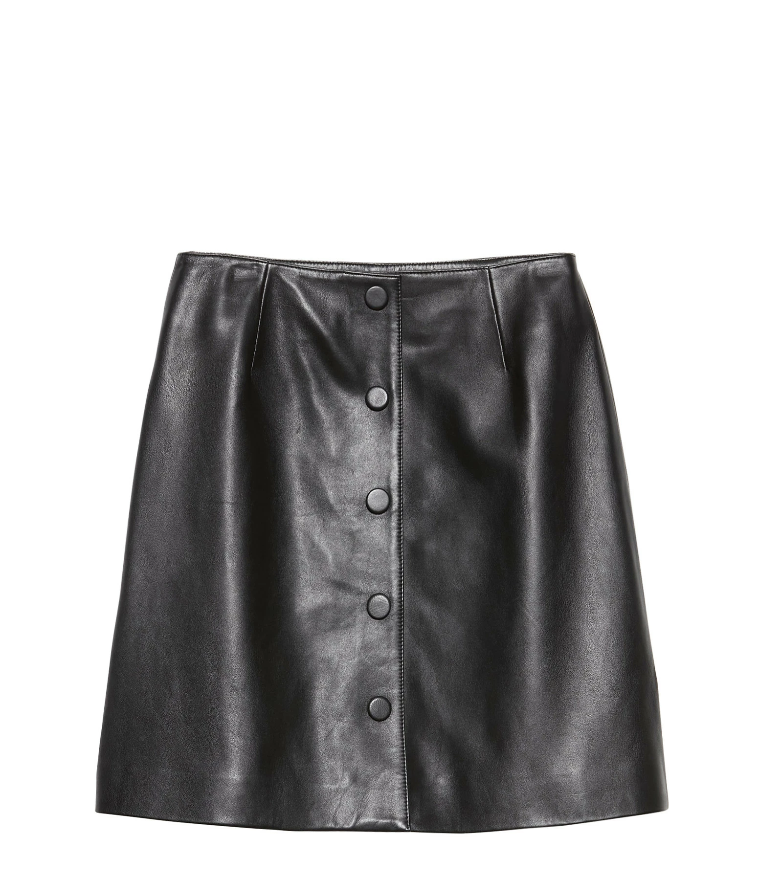 MAISON STANDARDS Jupe Boutonnée Emilia Cuir Noir 1 MAISON STANDARDS Jupe Boutonnée Emilia Cuir Noir