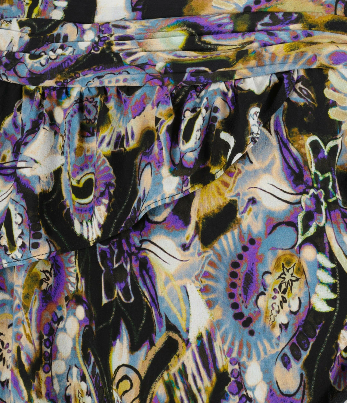 IRO Jupe Domien Soie Noir Violet 2 IRO Jupe Domien Soie Noir Violet - Image 2