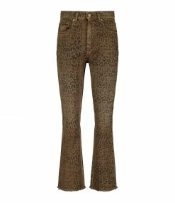 GOLDEN GOOSE Jean Golden Coton Léopard Noir