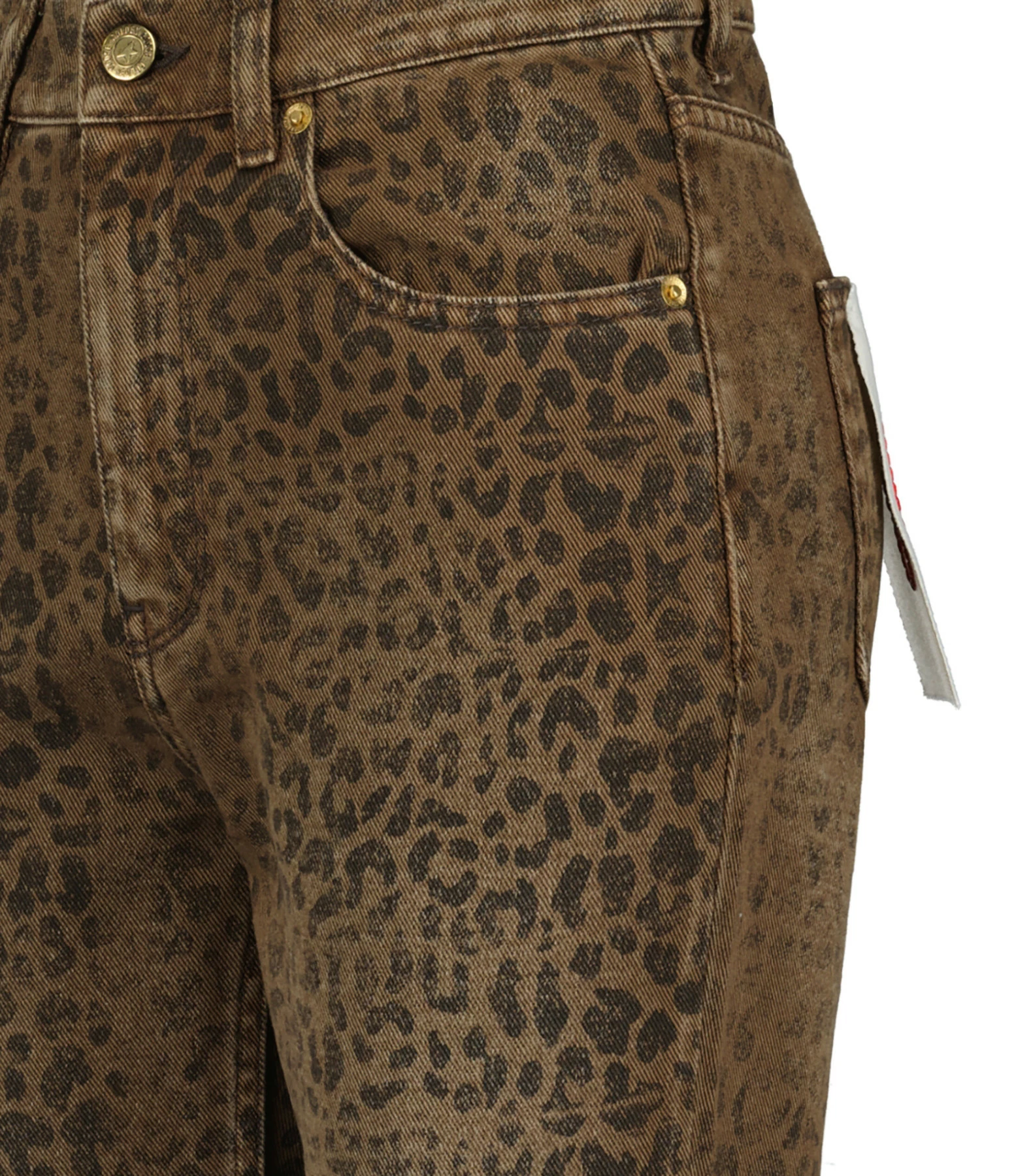 GOLDEN GOOSE Jean Golden Coton Léopard Noir 2 GOLDEN GOOSE Jean Golden Coton Léopard Noir - Image 2