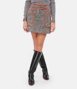 ZIMMERMANN Jupe Mini Laine Noir Crème -Boutique UGG unnamed file 3553