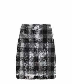 TARA JARMON Jupe Jude Sequins Noir Argent