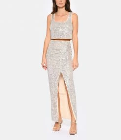 SELF PORTRAIT Jupe Maxi Sequins Argenté 7 SELF PORTRAIT Jupe Maxi Sequins Argenté -Boutique UGG unnamed file 3576