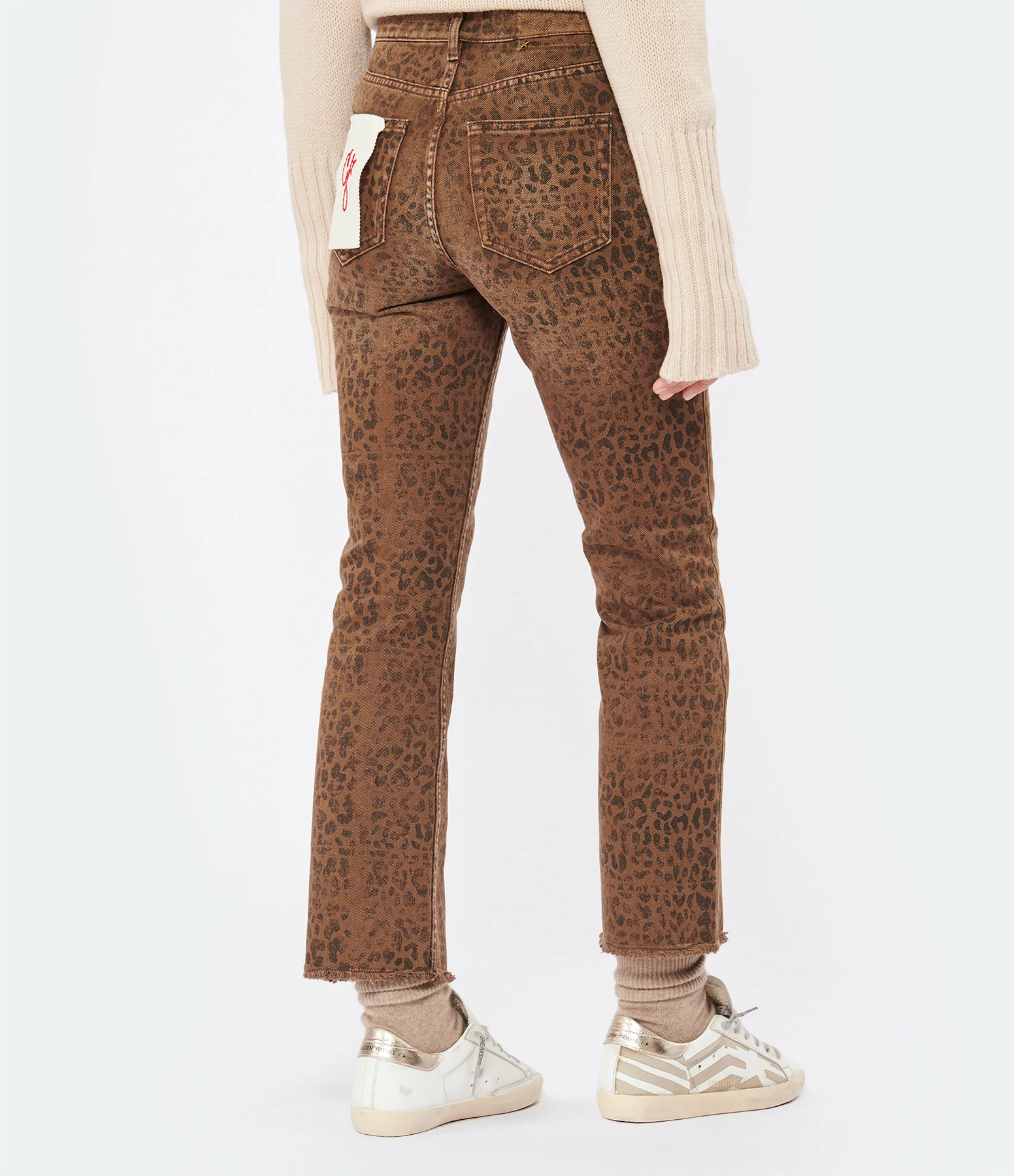 GOLDEN GOOSE Jean Golden Coton Léopard Noir 5 GOLDEN GOOSE Jean Golden Coton Léopard Noir - Image 5