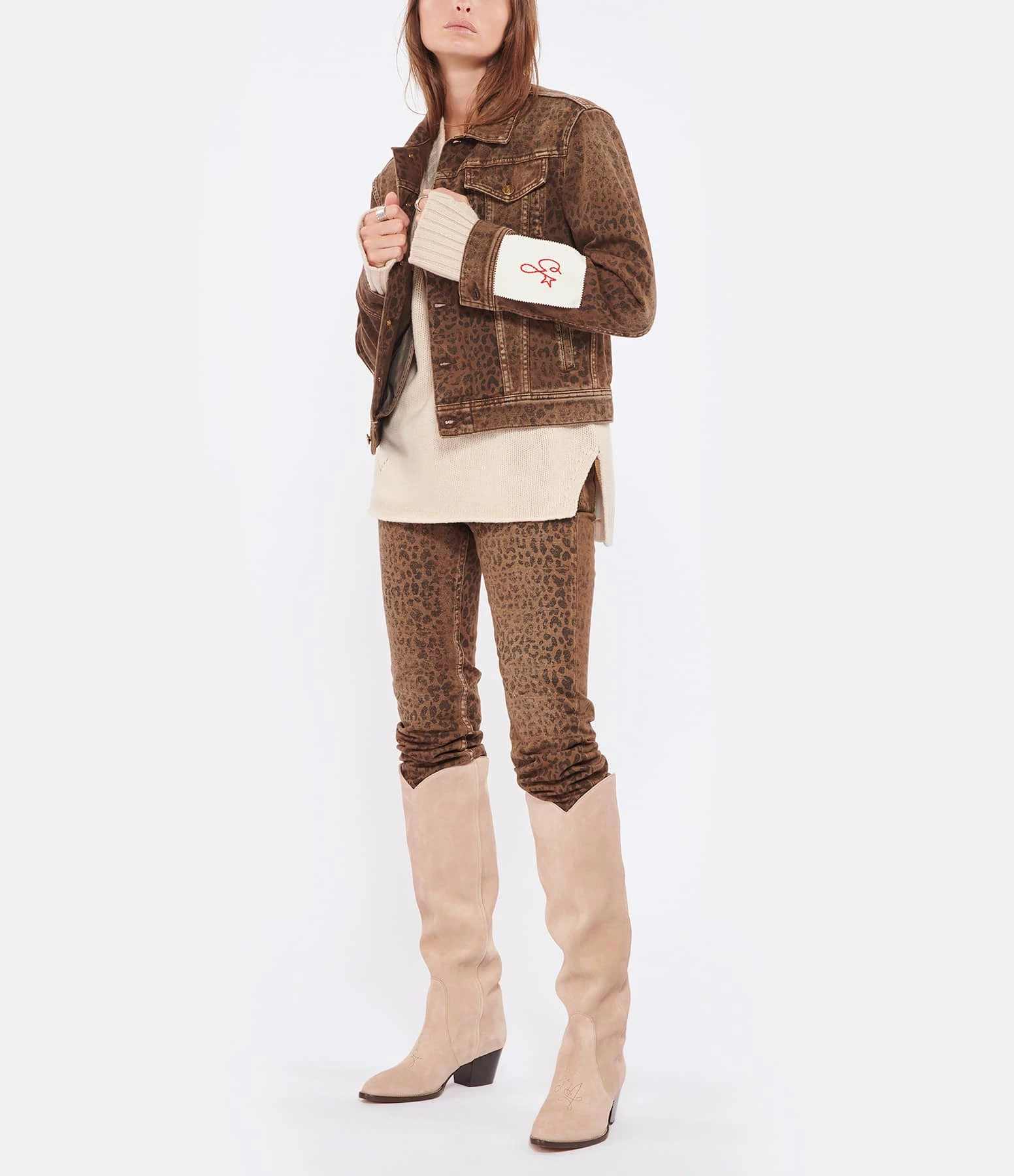 GOLDEN GOOSE Jean Golden Coton Léopard Noir 6 GOLDEN GOOSE Jean Golden Coton Léopard Noir - Image 6