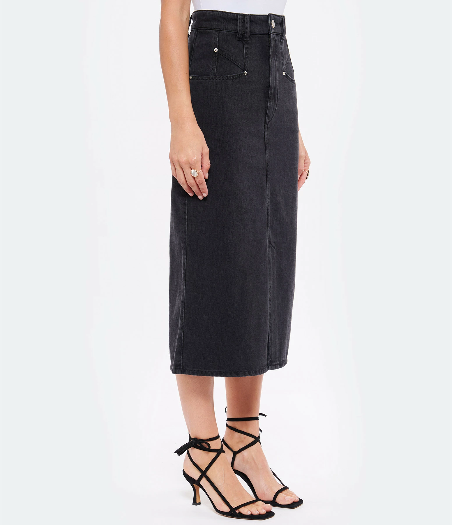 ISABEL MARANT Jupe Dipoma Denim Coton Noir 3 ISABEL MARANT Jupe Dipoma Denim Coton Noir - Image 3