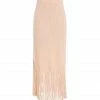 ZIMMERMANN Jupe Midi Franges Cachemire Laine Ivoire