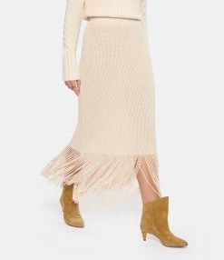 ZIMMERMANN Jupe Midi Franges Cachemire Laine Ivoire -Boutique UGG unnamed file 3663