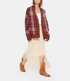 ZIMMERMANN Jupe Midi Franges Cachemire Laine Ivoire -Boutique UGG unnamed file 3666