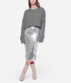 AMI PARIS Jupe Crayon Sequins Argenté 8 AMI PARIS Jupe Crayon Sequins Argenté -Boutique UGG unnamed file 3674